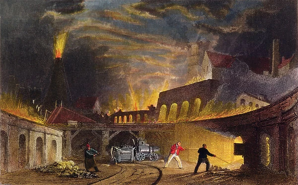 Lymington Iron Works on the Tyne, 1835 (engraving)