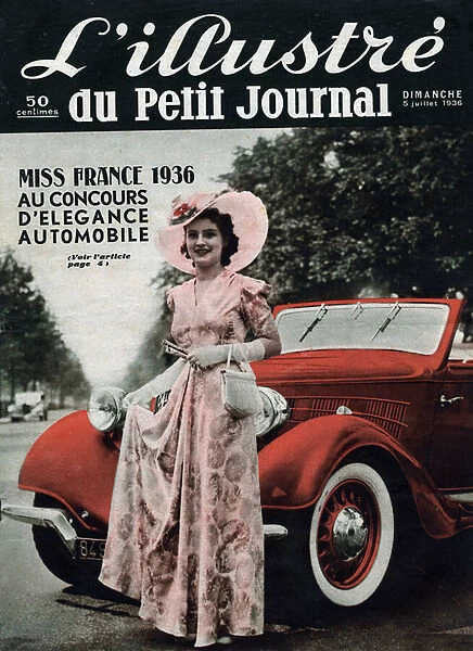 Lynne Lassal Miss France 1936 at the automotive elegance contest