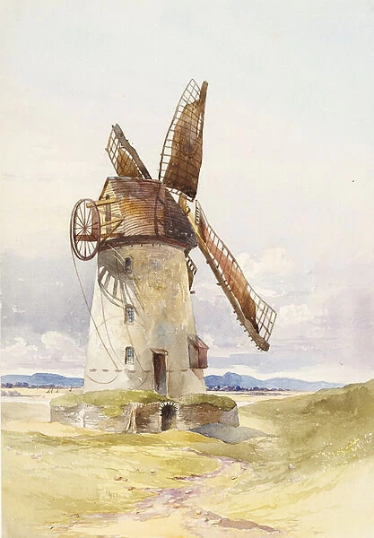 Lytham Mill, c. 1845-55 (w  /  c on paper)