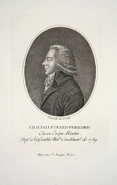 M. Talleyrand-Perigord, Encien Eveque d Autun, pub. 1791 (engraving)