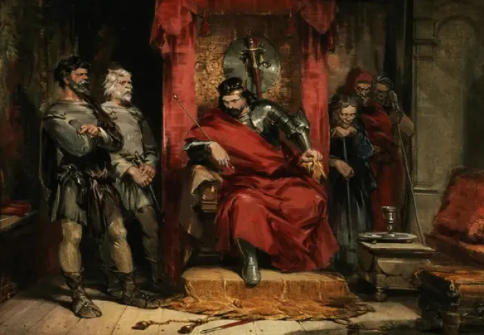 Framed Print : Macbeth instructing the Murderers employed to kill Banquo