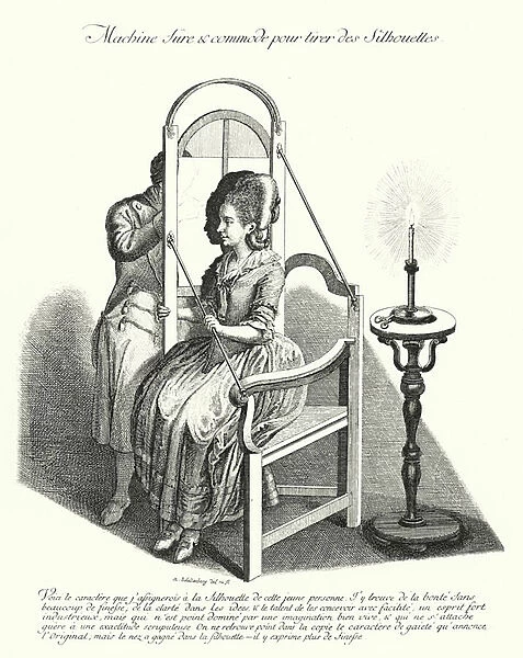 Machine for taking silhouettes (engraving)