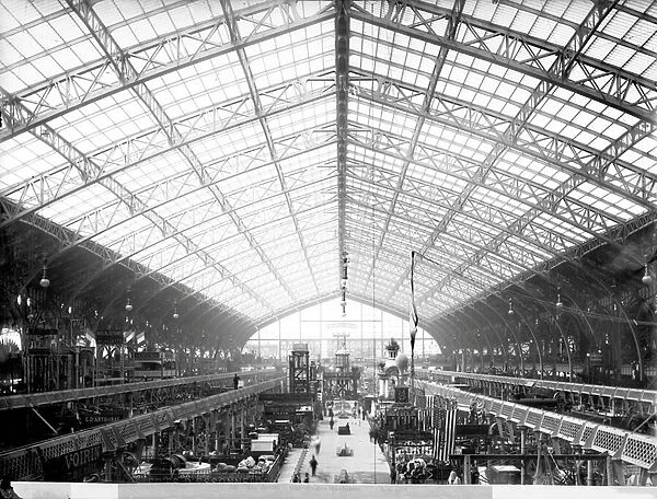 Machinery Hall, Universal Exhibition, Paris, 1889 (b  /  w photo)