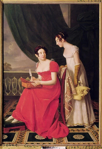 Madame Riesener and her Sister, Madame Longroy, 1802 (oil on canvas)