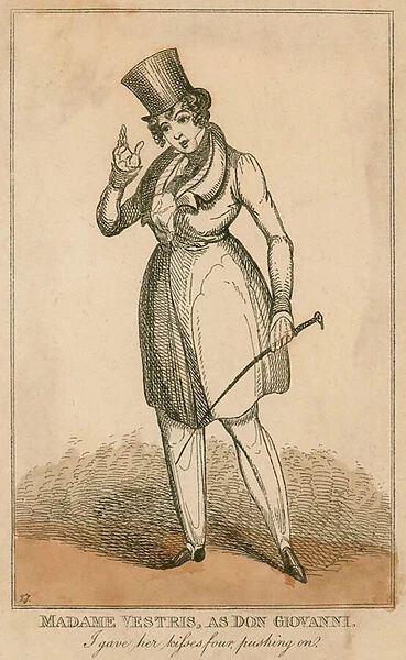 Madame Vestris as Don Giovanni (coloured engraving)