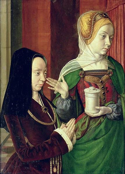 Madeleine of Bourgogne presented by St. Mary Magdalene (oil on panel)