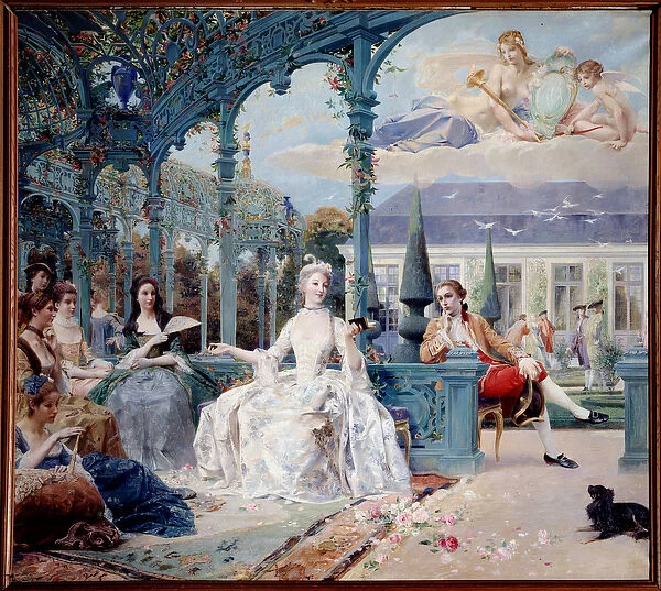 Mademoiselle de Clermont and the Count of Melun at the Pavilion of Sylvie near Chantilly