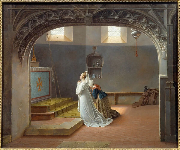 Mademoiselle d Arjuzon praying for the recovery of her sick mother 1814