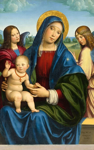 Madonna and Child with Two Angels, c. 1495-1500 (oil on panel)