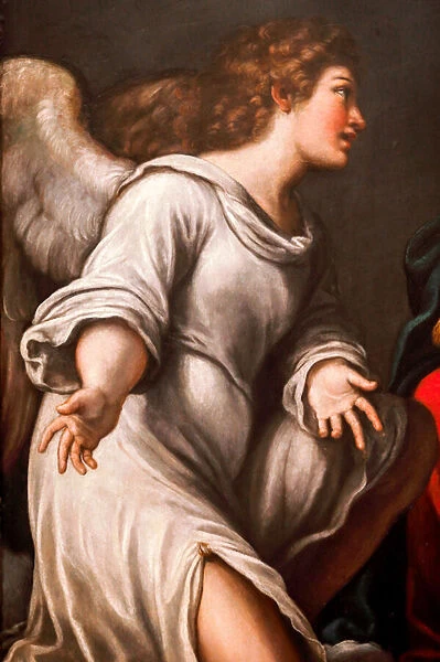 Madonna and Child with Angels (detail) 17th century ( Oil on slate)