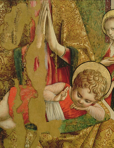 Madonna and Child, detail of the Christ Child, from the central panel of the second