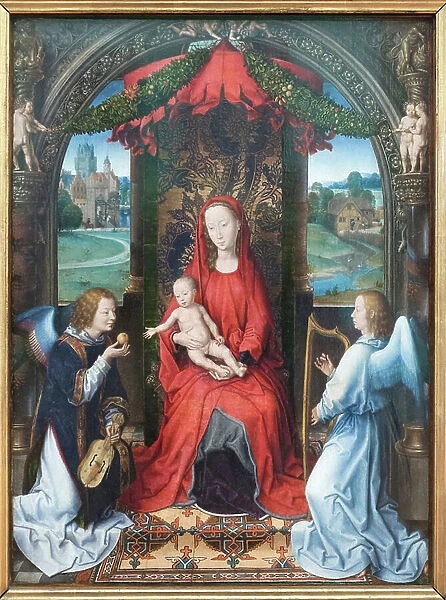 Madonna and Child enthroned with angels, 1480 circa, (oil on panel)