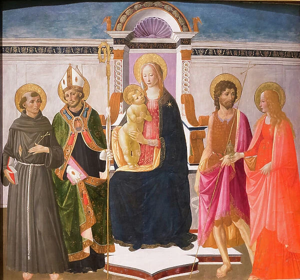 Madonna and Child enthroned with saints, 1470-75 circa, (tempera on wood)