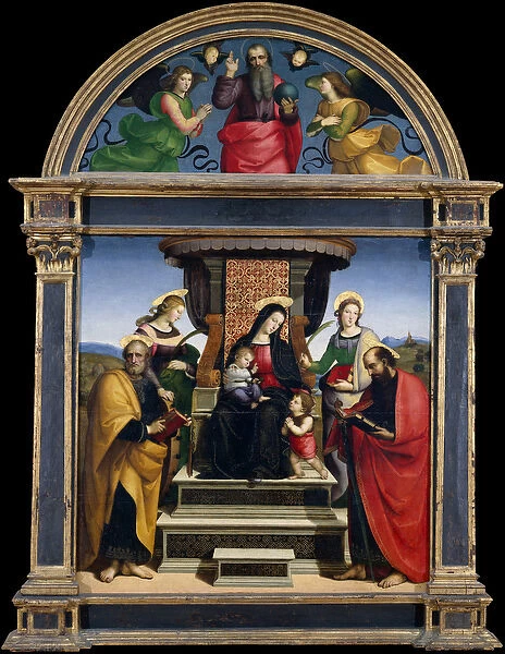 Madonna and Child Enthroned with Saints, c. 1504 (oil and gold on wood)