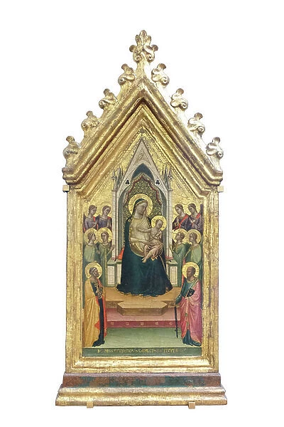 Madonna and Child enthroned with st Peter, st Paul and angels, 1334, (tempera on wood)