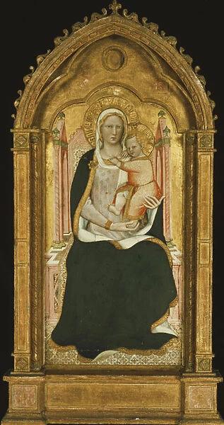 The Madonna and Child Enthroned, (tempera on gold ground panel)