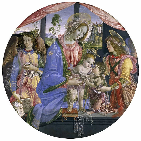 The Madonna and Child with the Infant St. John and Two Angels, mid-1480s (tempera on panel)