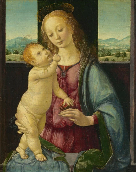 Madonna and Child with a Pomegranate, 1475-80 (oil on poplar panel)