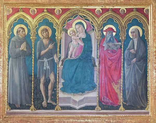 Madonna with Child and Four Saints, 1468, Niccolo da Foligno (tempera on canvas)
