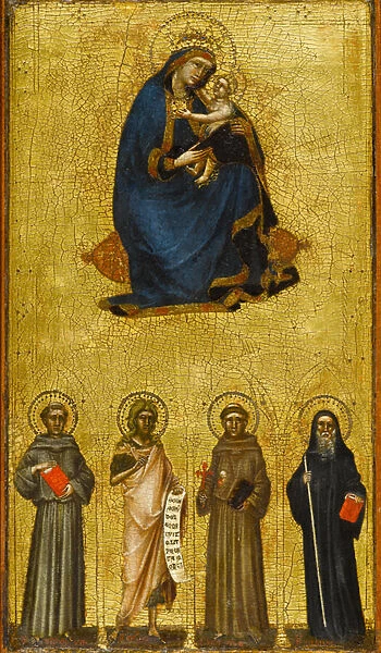 Madonna and Child with Saints, circa 1360 (tempera and gold leaf on poplar panel)