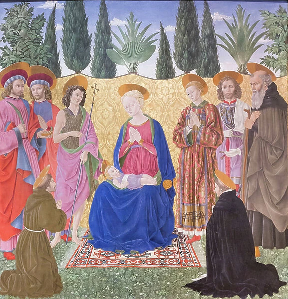 Madonna and Child with saints, known as Cafaggiolo altarpiece, 1453 circa, (tempera on wood)