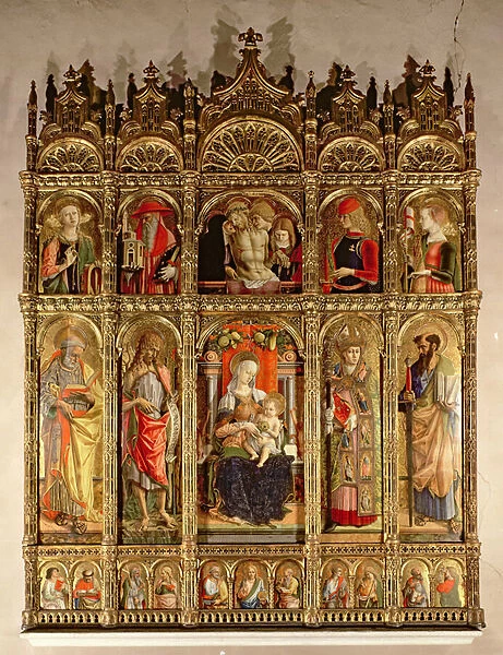 Madonna and Child with saints, polyptych, 1473 (tempera on panel)