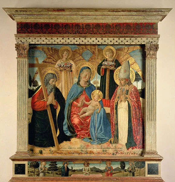 Madonna and Child with SS. Andrew and Prosper, 1466 (tempera and gold leaf on panel)