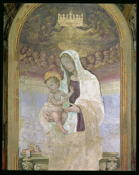 The Madonna and Child, a detail from the tabernacle of the Canto al Mercatale