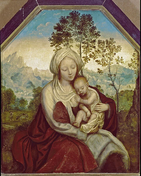 Madonna and the Child (tempera and oil on wood, 16th century)