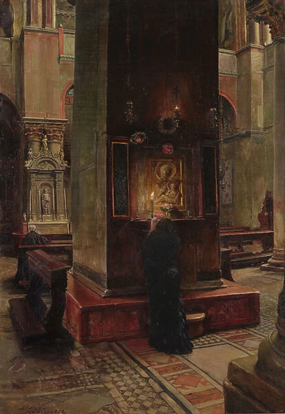 The Madonna del Bacio at San Marco, Venice, 1882 (oil on canvas)