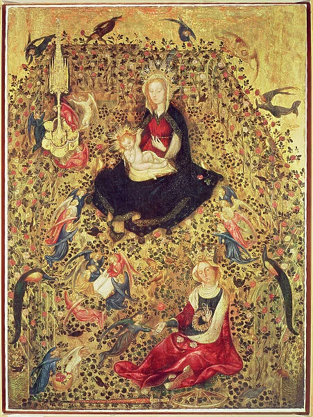 Madonna with a Rose Bush (oil on canvas)