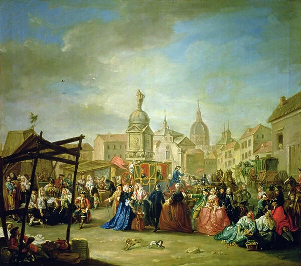 The Madrid Fair in the Plaza de la Cebeda (oil on canvas) (see 113060 for detail)