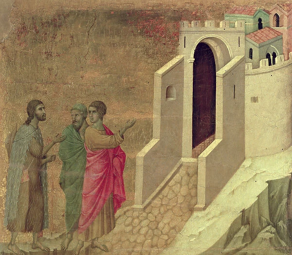 Maesta: Christ Appearing on the Road to Emmaus, 1308-11
