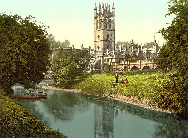 Magdalen Tower, Oxford (hand-coloured photo)
