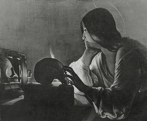 The Magdalene with the Mirror (b  /  w photo)