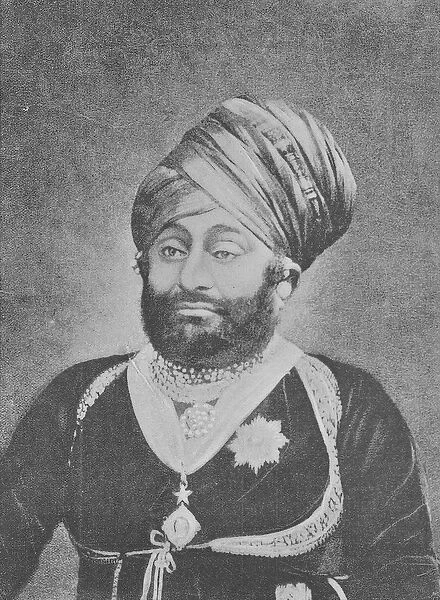 Maharaja Mansinhji II, Raj Sahib of Dhrangadhra (engraving)