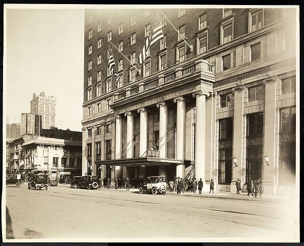 Main entrance of the Hotel Pennsylvania, 7th Avenue and 32nd Street, New York