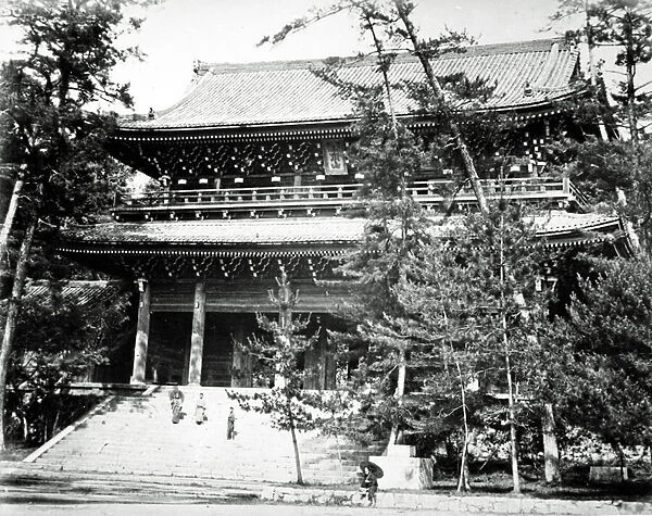 Main Gate to Chion-in Temple, Japan, c. 1860-80 (b  /  w photo)