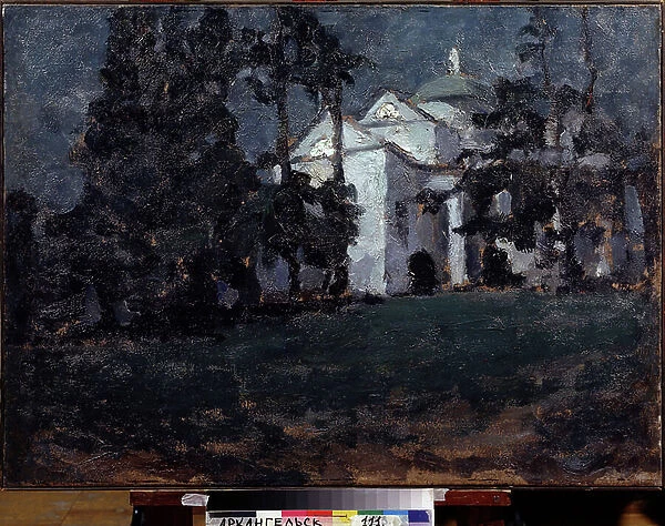 Maison dans un parc (House In A Park). Peinture de Ilya Ivanovich Mashkov (Ilia Machkov, Matchkov) (1881-1944), huile sur toile, 1903-1905. Art russe debut 20e siecle. Regional Art Museum, Arkhangelsk (Russie)