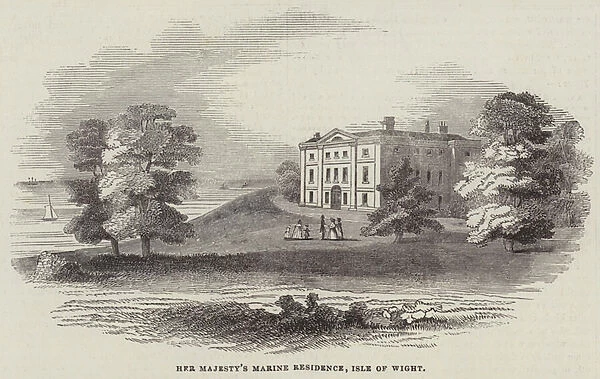 Her Majestys Marine Residence, Isle of Wight (engraving)