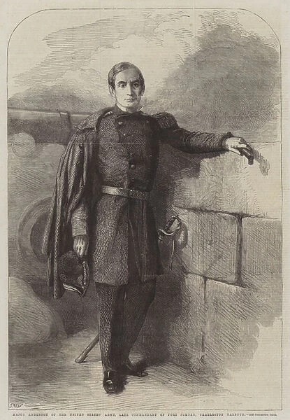 Major Anderson of the United States Army, late Commandant of Fort Sumter, Charleston Harbour (engraving)