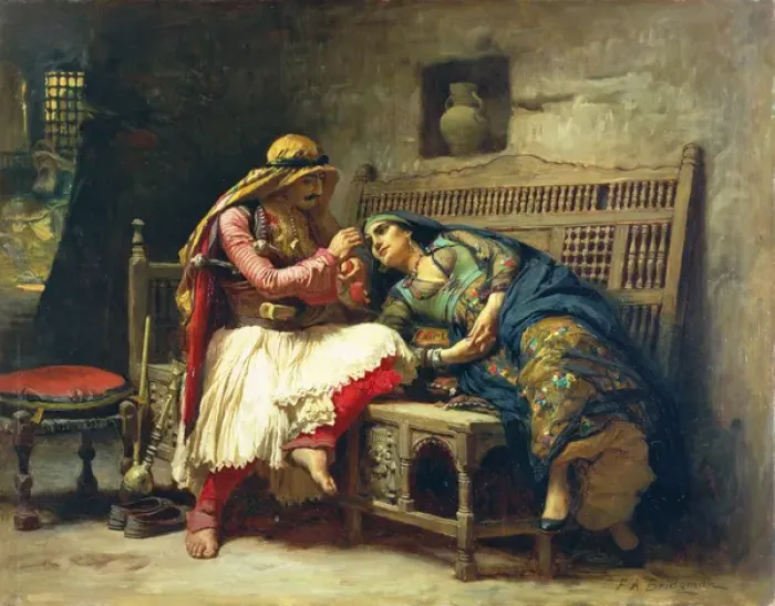 Framed Print : Make up. GN70650 Make up by Bridgman, Frederick Arthur 