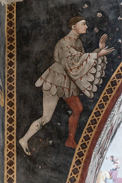 Male figure playing with a ball, Camera Pinta (Painted Room) (fresco)