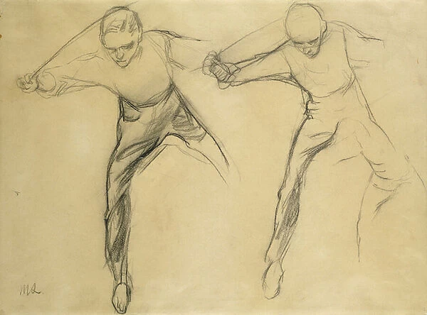 Two male figures (pencil on paper)