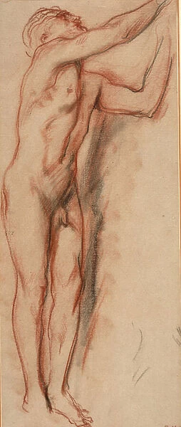 Male nude (chalk on paper)