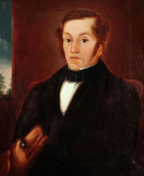 Man with Dog and Bowtie 1825 (Oil on canvas)