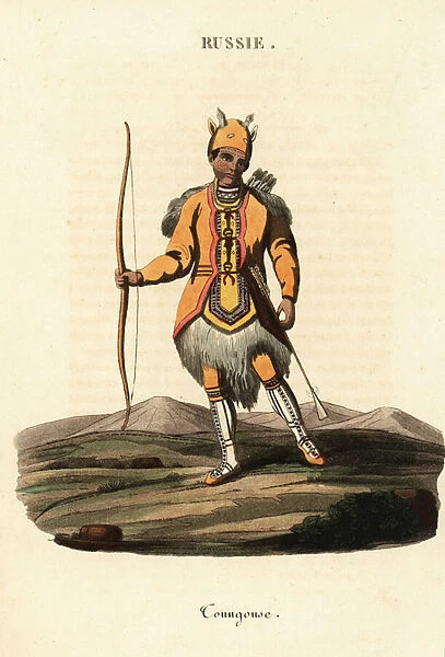 Man of the nomadic Evenki people, 18th century. 1823 (engraving)