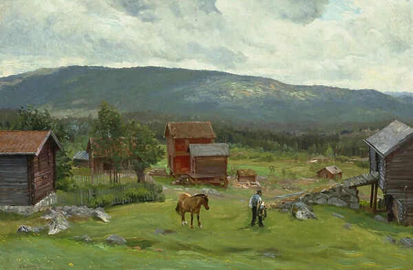 Man at the pasture, Hisen, June 1893 (oil on canvas)