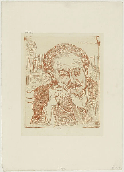 The Man with the Pipe (Portrait of Dr. Paul Gachet), c.1890-1909 (etching on paper)