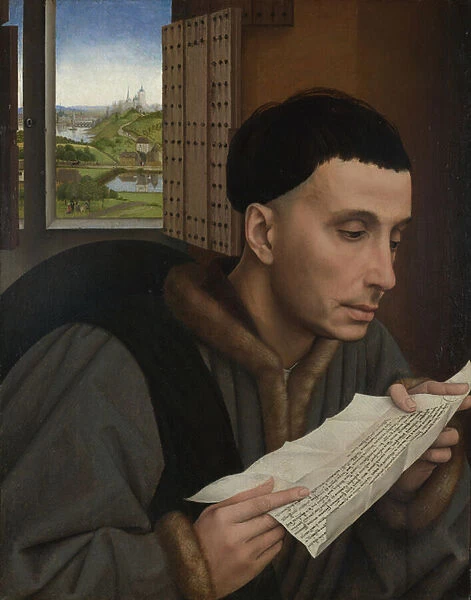 A Man Reading (Saint Ivo?), c. 1450 (oil on panel)